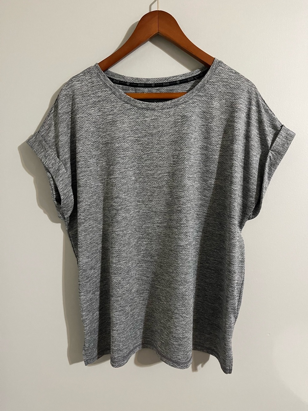 ZELOS Heather Grey Relaxed Short Sleeve Tee